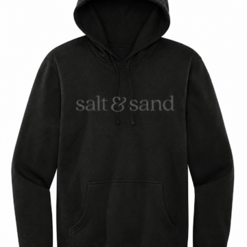 Black Text Print Pullover Hoodie