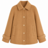 Camel A-Line Button-Front Jacket