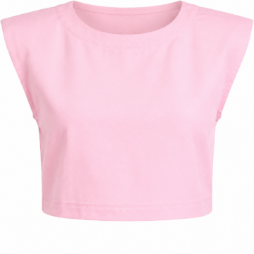 Black Solid Round Neck Short Sleeve Top