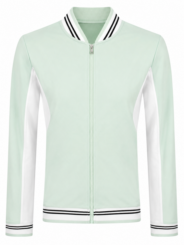 Mint Green Color-Block Track Jacket