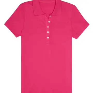 Pink Short Sleeve Polo Shirt with Pointed Collar