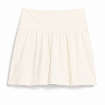 Off-White A-Line Mini Skirt with Yoke Waistband
