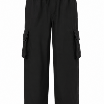 Black Wide-Leg Cargo Pants