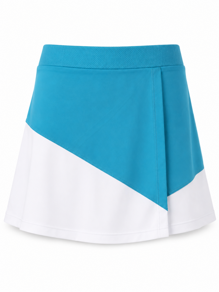 Teal Color-Block A-Line Skort