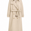 Light Beige Double-Breasted Trench Coat