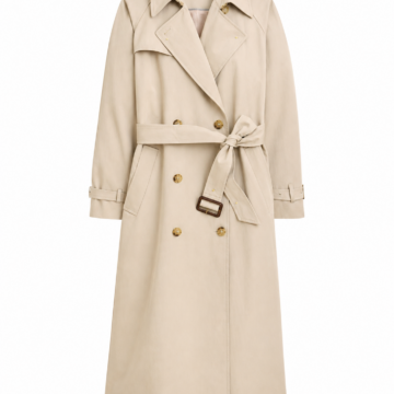 Light Beige Double-Breasted Trench Coat