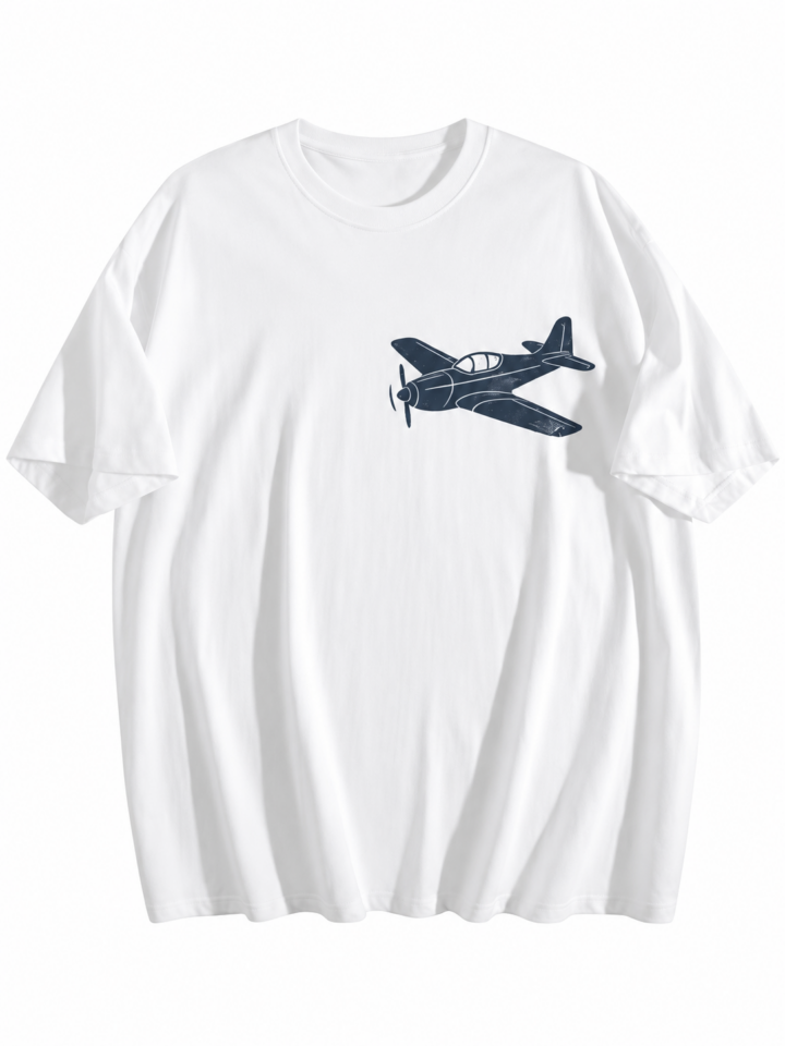 White Graphic Print Crew Neck T-Shirt