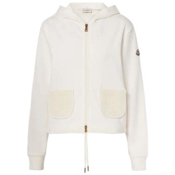 Off-White Full-Zip Hoodie with Pockets